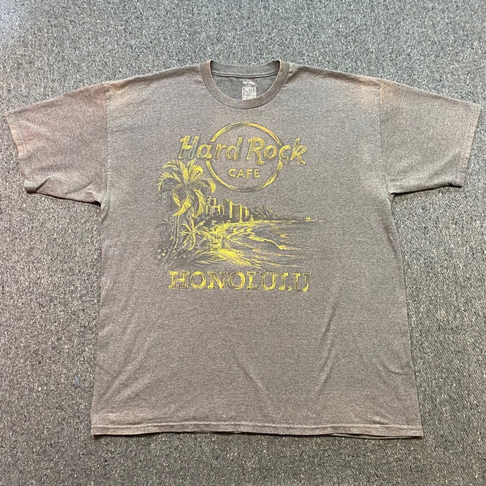 Hard Rock Cafe Honolulu Shirt Sz XL Mens Gray Skater Limited Edition Graphic Tee